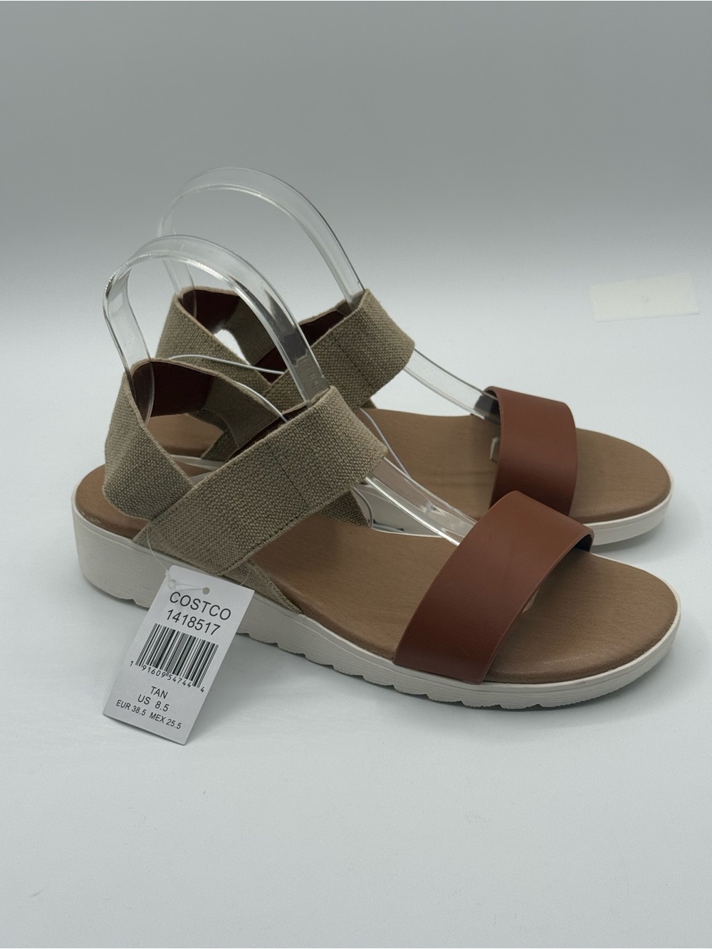 Kensie Everlee Comfort Sandals Brown Beige Crisscross Platform Slides Casual - Picture 5 of 13